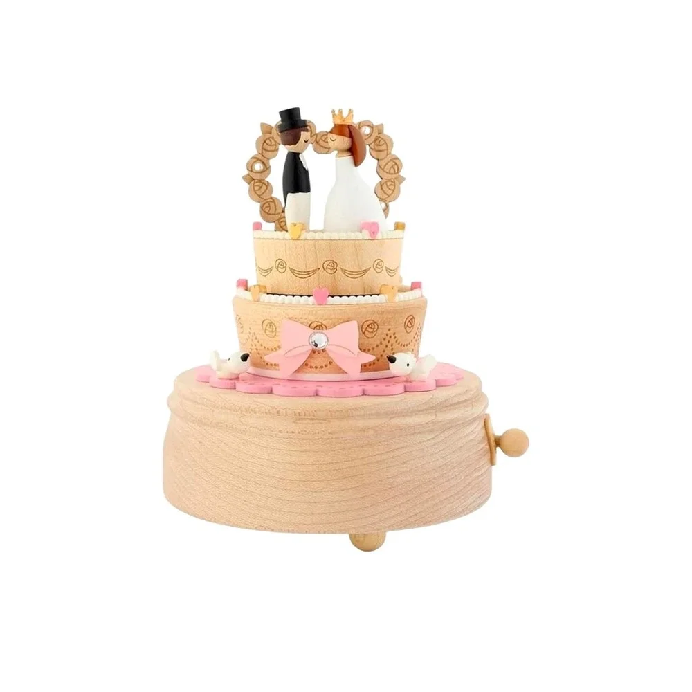 Wooderful‎ Life Musical Wedding Cake Bride Groom Rotating Figurine